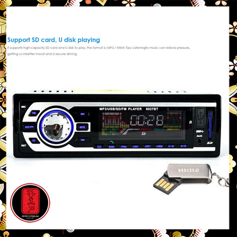 AMPrime Tape Audio Mobil Multifungsi Bluetooth USB MP3 FM Radio - Black