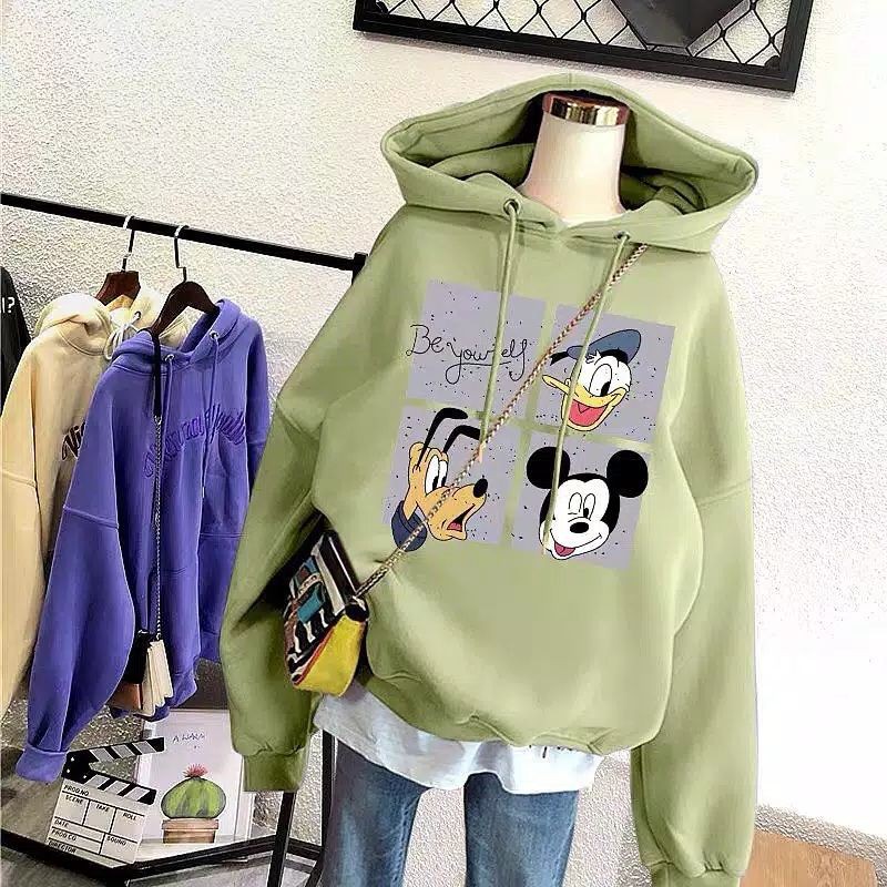 Donal duck hoddie jaket sweater fashion wanita