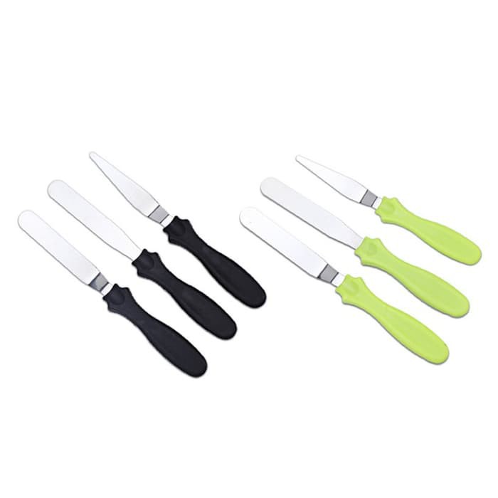 Set Cream Spatula Isi 3 Pcs Stainless Steel Pisau Dekor Mentega