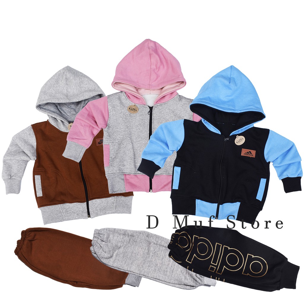 Setelan Jaket Anak Usia 9 bulan - 24 bulan Katun Fleece-Baby Terry D Muf Store