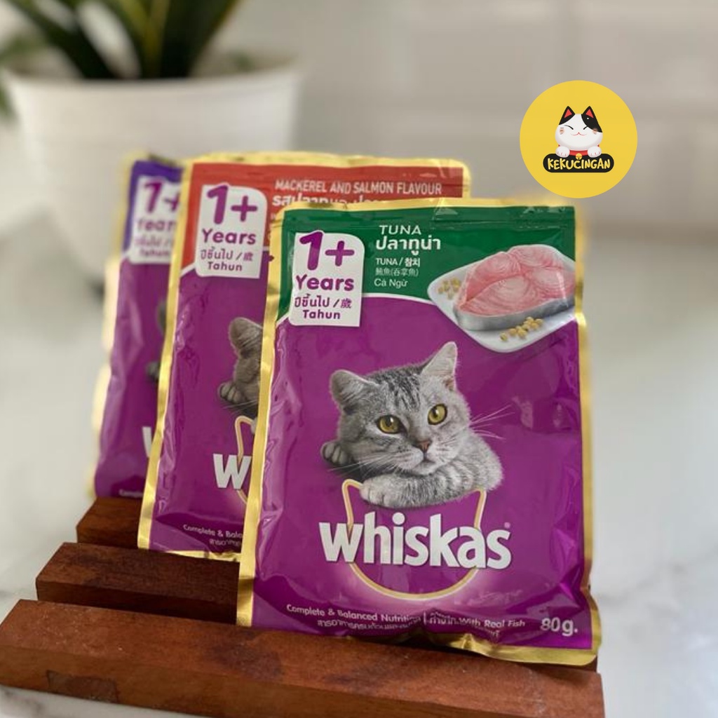 WHISKAS Adult Sachet Makanan Kucing Basah Wet food Pouch 80 gr