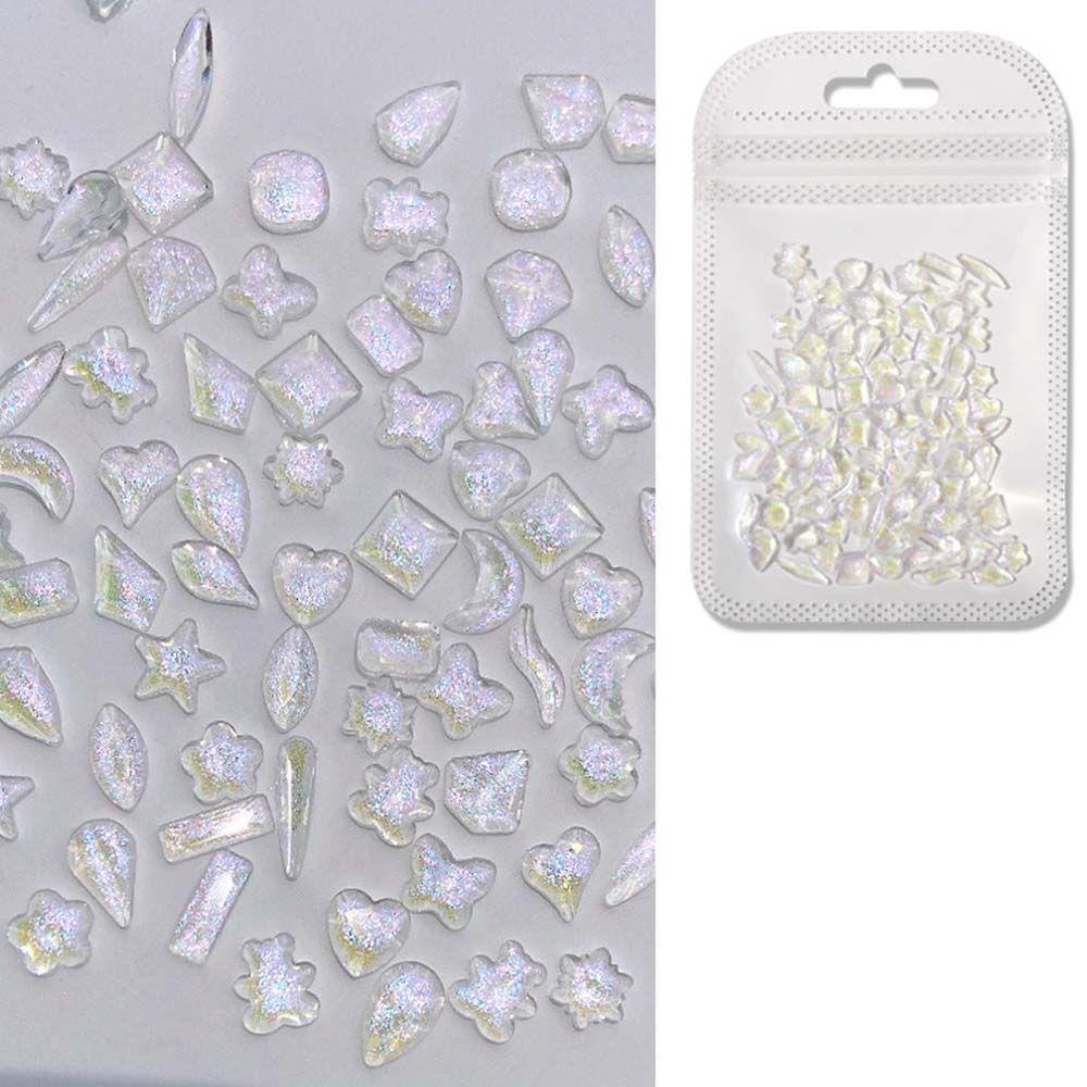 Needway Kuku Tidak Teratur Berlian Imitasi 3D Fashion Glitter Irregular Nail Bor Manicure Flatback Mixed Nail Charms