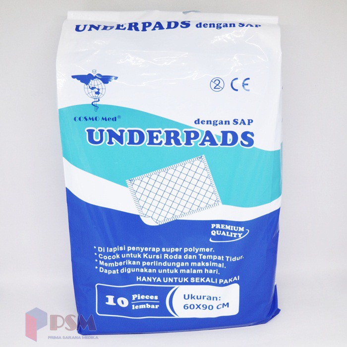 Underpad XL 60 x 90 Cosmomed / Popok Alas Perlak Disposable isi 10