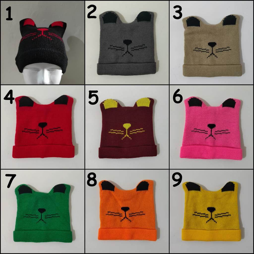 Kupluk anak karakter beanie anak Bea-CAT