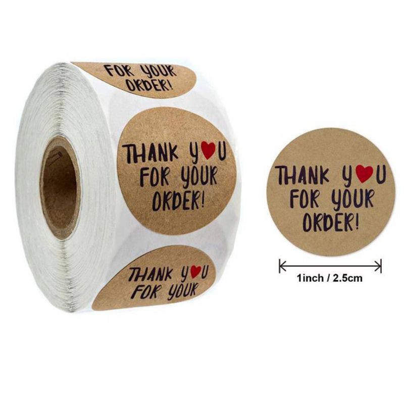 [100PCS] (Part 2) Sticker Label Thank You for Your Order Baked with Love Diameter 2,5cm-R