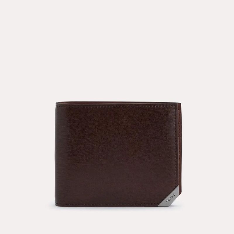 9.9 SALE | PDRO Men Textured Leather Bi-Fold Wallet with Flip