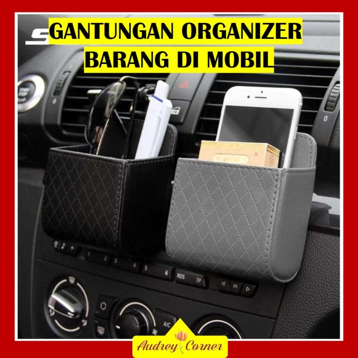 Cantolan Kantong Organizer Dashboard Air Vent Mobil Serbaguna Kuat