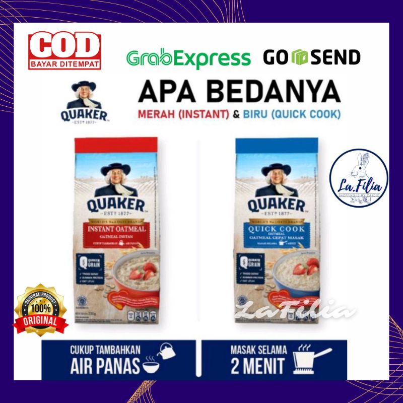 

QUAKER OATS INSTANT 800GR - QUAKER OATS - QUACKER OATS SARAPAN INSTANT SEHAT