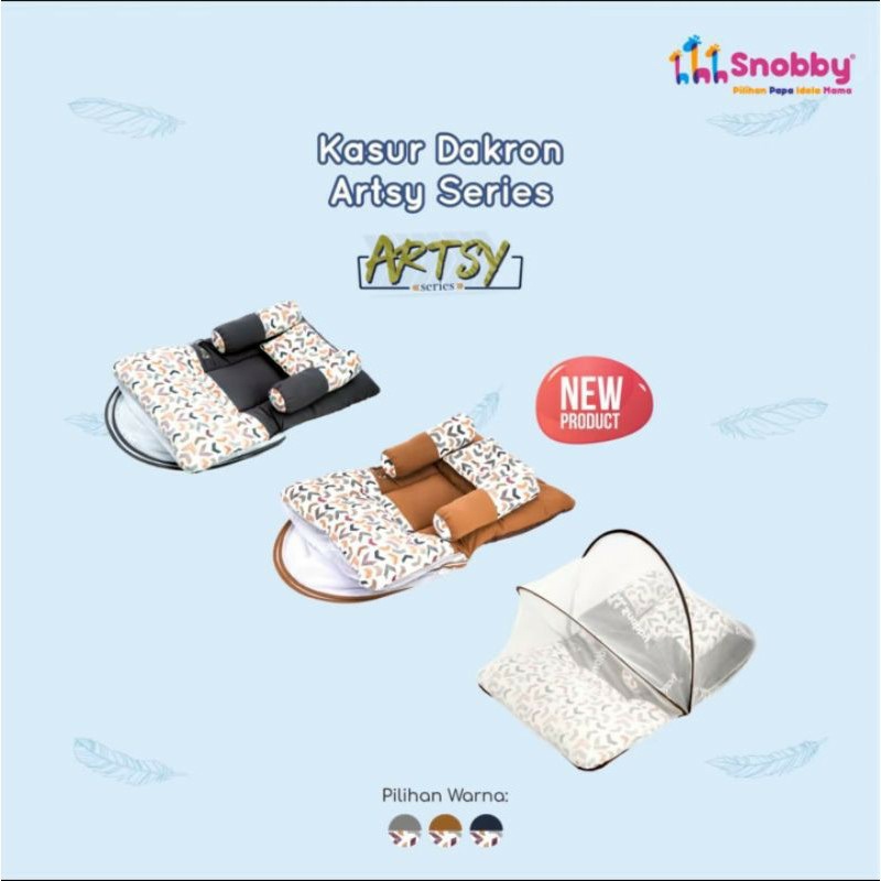 Kasur lipat kelambu bayi snobby artsy / kasur bantal kelambu set travelling bayi