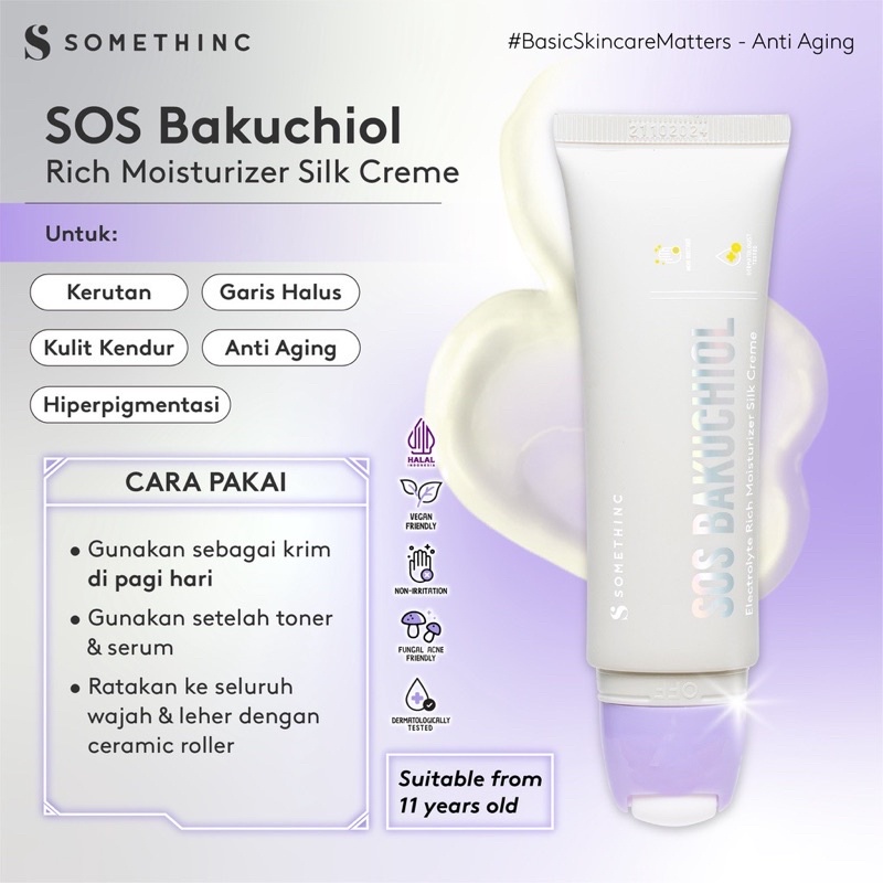 SOMETHINC SOS BAKUCHIOL ELECTROLYTE RICH MOISTURIZER RICH MOISTURIZER SILK CREME 25 ML