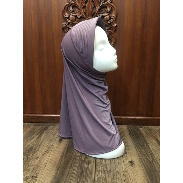 Hijab Sport Linear. Bergo Pendek, Bergo Sekolah-unngu muda