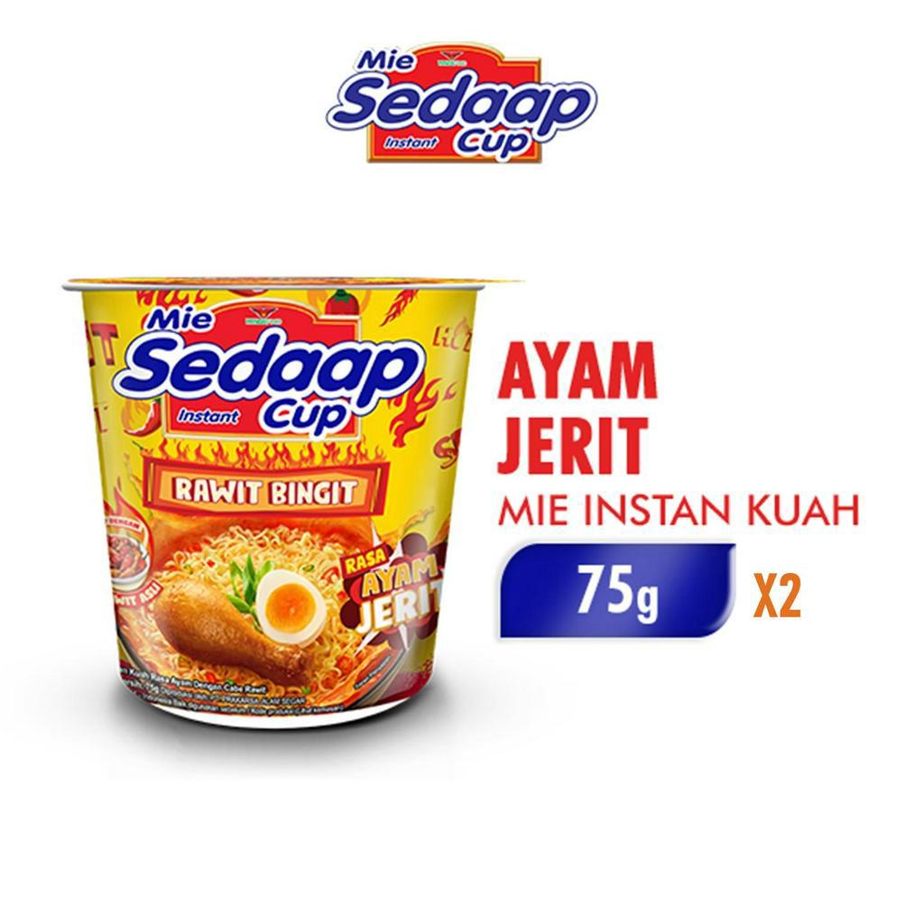 Sedaap Mie Instan Cup Ayam Jerit 75 gr x2
