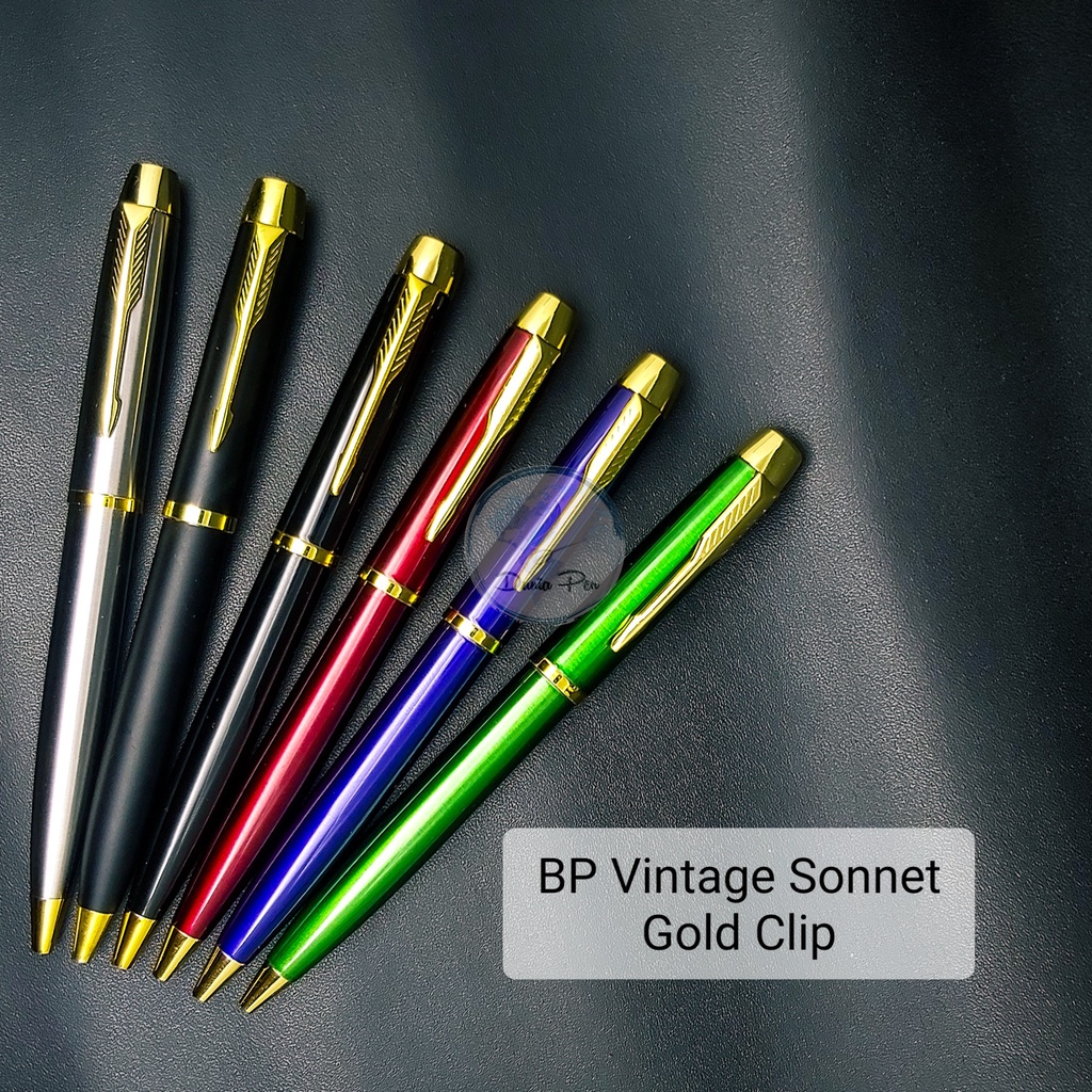 

Pulpen Model Vintage Sonnet Parker Gold Clip, Pen Metal Ekslusif, Bolpoin Elegan