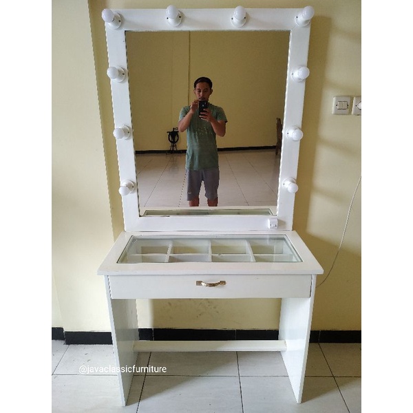 meja rias lampu cermin dinding tempel / tolet minimalis / meja rias gantung / meja rias minimalis murah / meja rias minimalis gantung-1
