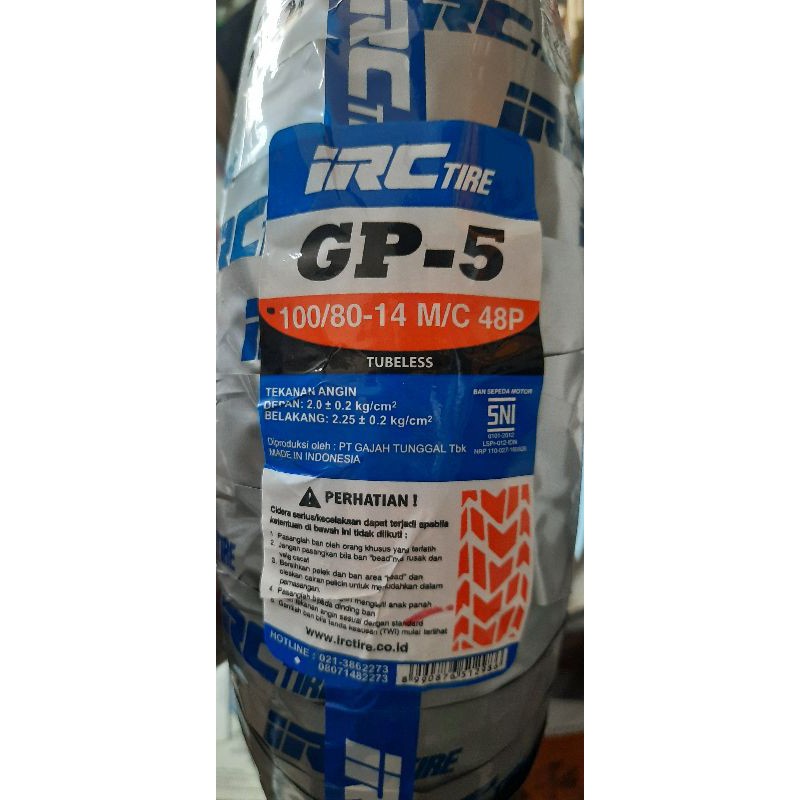 IRC GP5 uk. 100/80 - 14 . Ban dual purpose . Ban semi trail . IRC GP 5