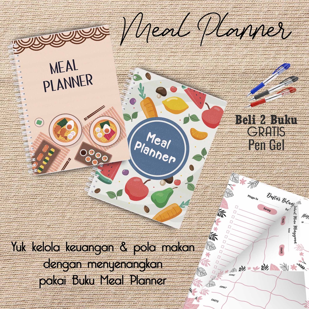 

Artomaringi Meal Planner / Jadwal Menu Hemat Harian Beli 2 Buku Gratis Pen Gel Kode MP18