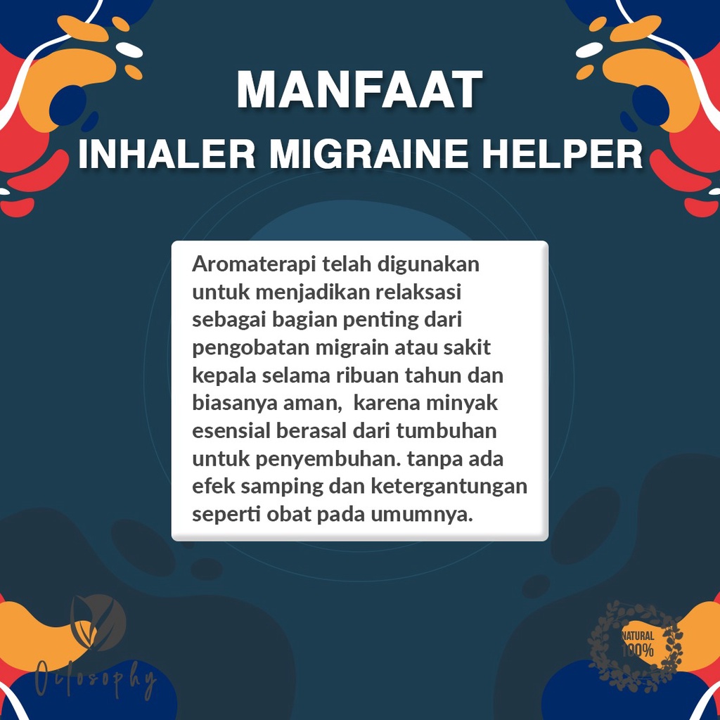 Inhaler Migraine Helper Inheler Aroma Obat Pusing Migran Inheller Aromaterapi Pereda Sakit Kepala Sebelah Obat Migrain Herbal Ampuh Obat Migren Minyak Essensial Lavender Peppermint Oil Lemongrass Alat Hisap Hidung Obat Nyeri Kepala Pereda Nyeri Kepala Ori