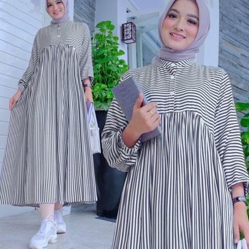 SHOPEE MALL Mgp73 [  ] Jawani Midi Dress / Dress Muslim Matt Katun Viscose Kekinian / Long Dress Ter