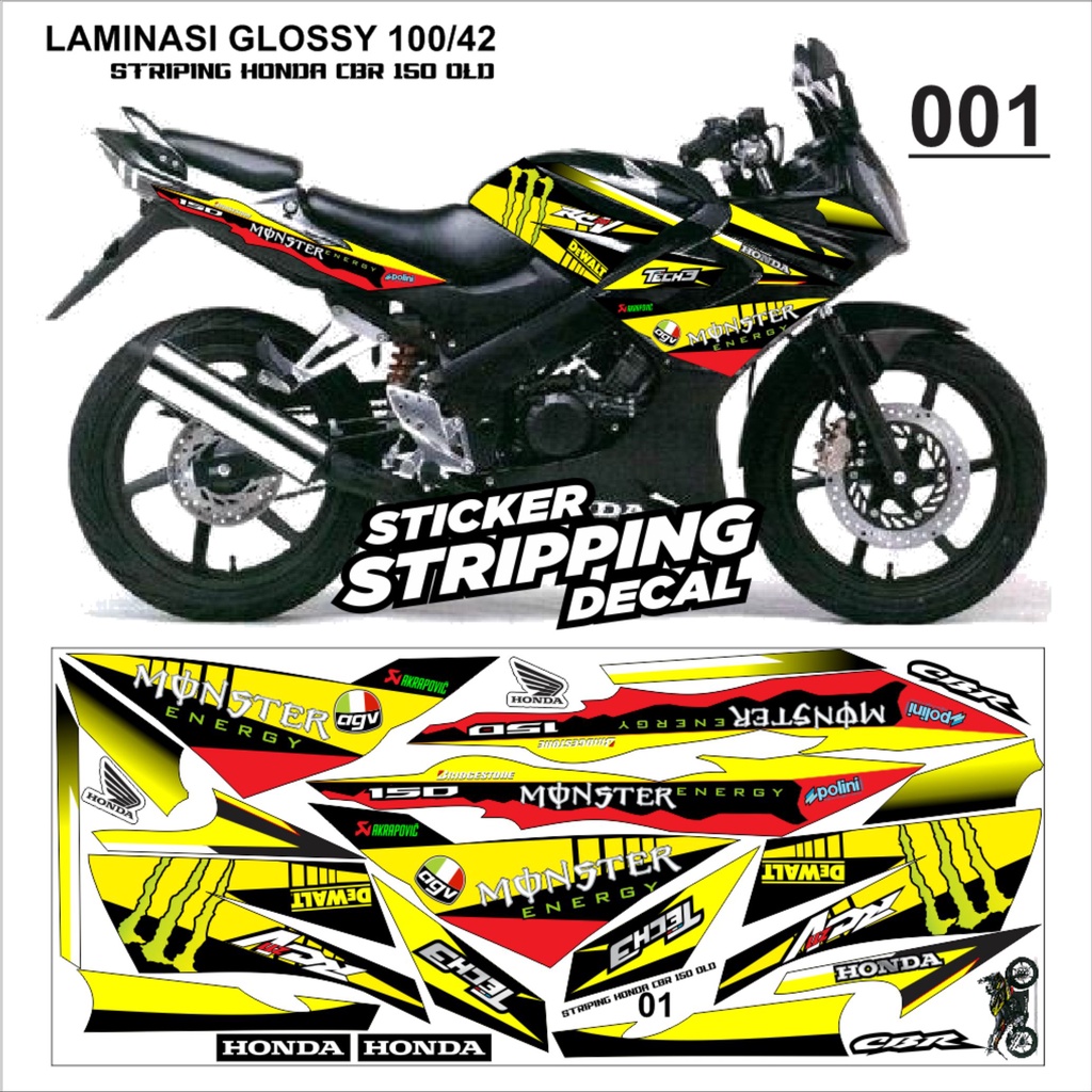 Sticker decal striping honda CBR 150 Old thailand variasi packing aman