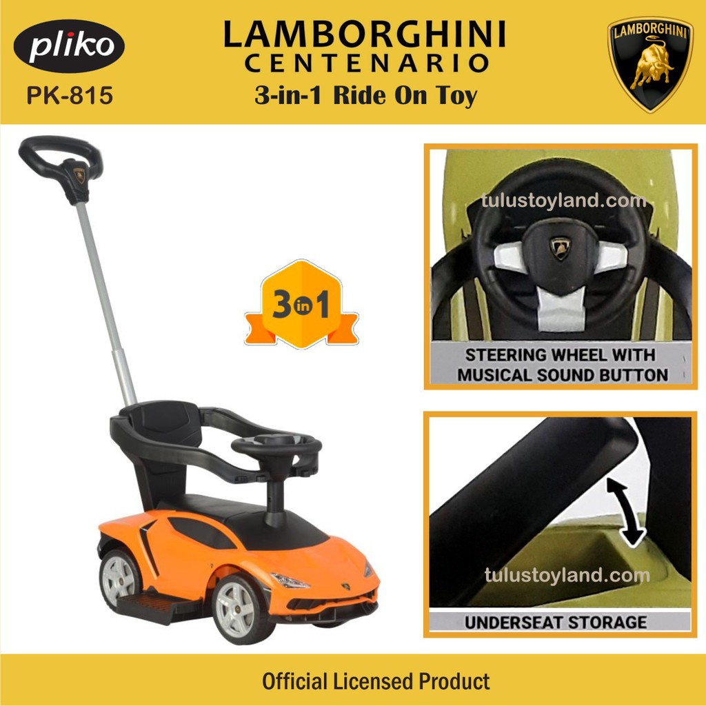 Mobil Pliko Lamborghini Centenario 3 in 1 Ride On Toy Super Car 3in1 Mainan Mobilan dorong anak 815