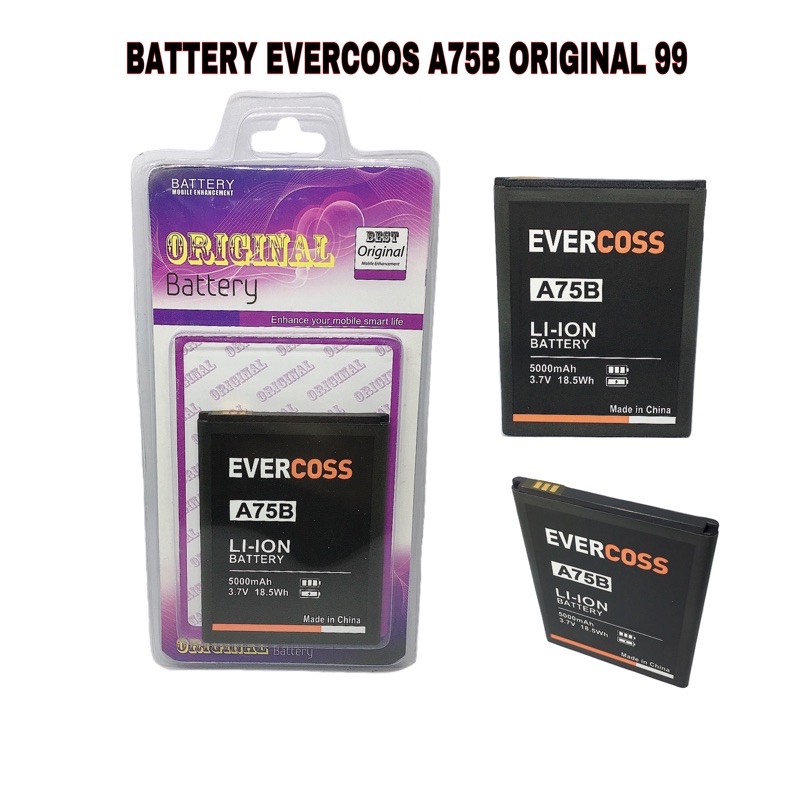 BATTERY BATERAI EVERCOSS A5A/ TC-1/ A12B/ A5B/ A53/ A65/ A75B/ R5D/ Q7/ A5T/ A7R/ A7B/T3/ A33C/U50C