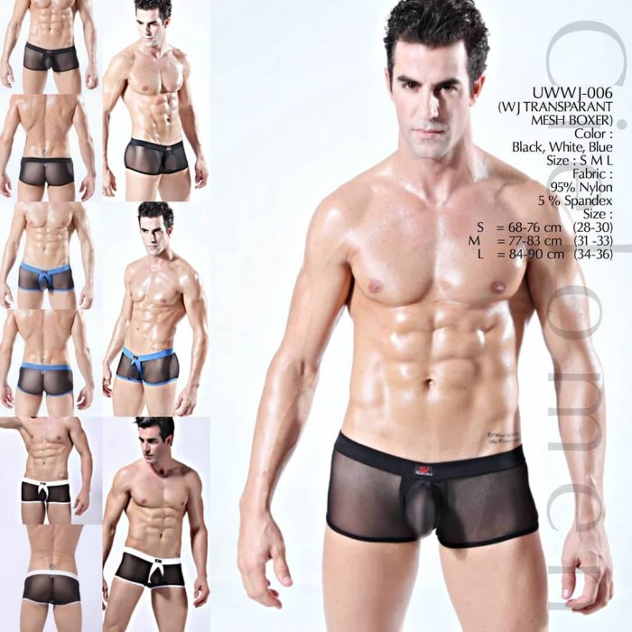 KUALITAS TINGGI  SEXY CD BOXER IMPORT UWWJ-006 TRANSPARAN SEMPAK NYLON SPANDEX KUALITAS IMPORT 
