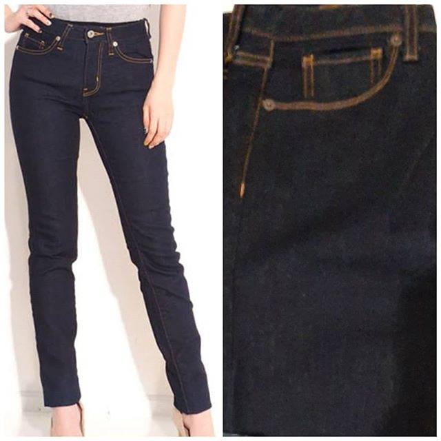 Minioutlet GU Japan woman jeans denim wanita celana denim hitam
