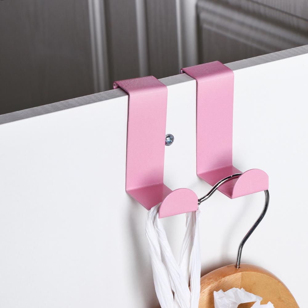 Solighter 2PCS Over The Door Hooks Organisasi Bentuk Z Holder Dapur Gantungan Baju