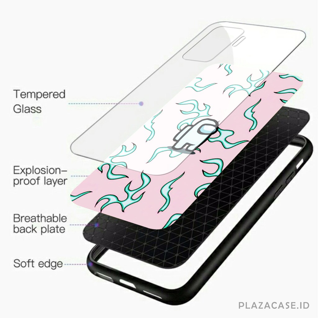 Among Us Softcase Glass [K77] for ALL TYPE A15 RENO 4F V20 V20 SE A53 C17 RENO 4 REALME 7i Y30 A73