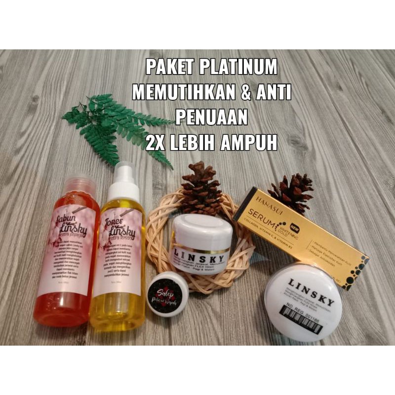 PAKET PLATINUM ISI 6 LINSKY PUTIH SERUM HANASUI