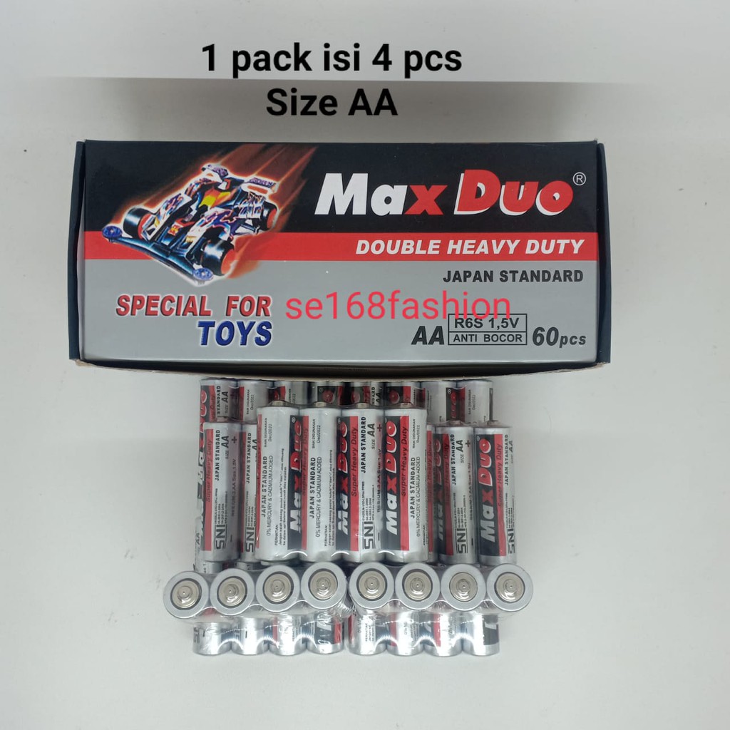 Baterai Ukuran AA MAX DUO 1pack isi 4pcs special For Toys