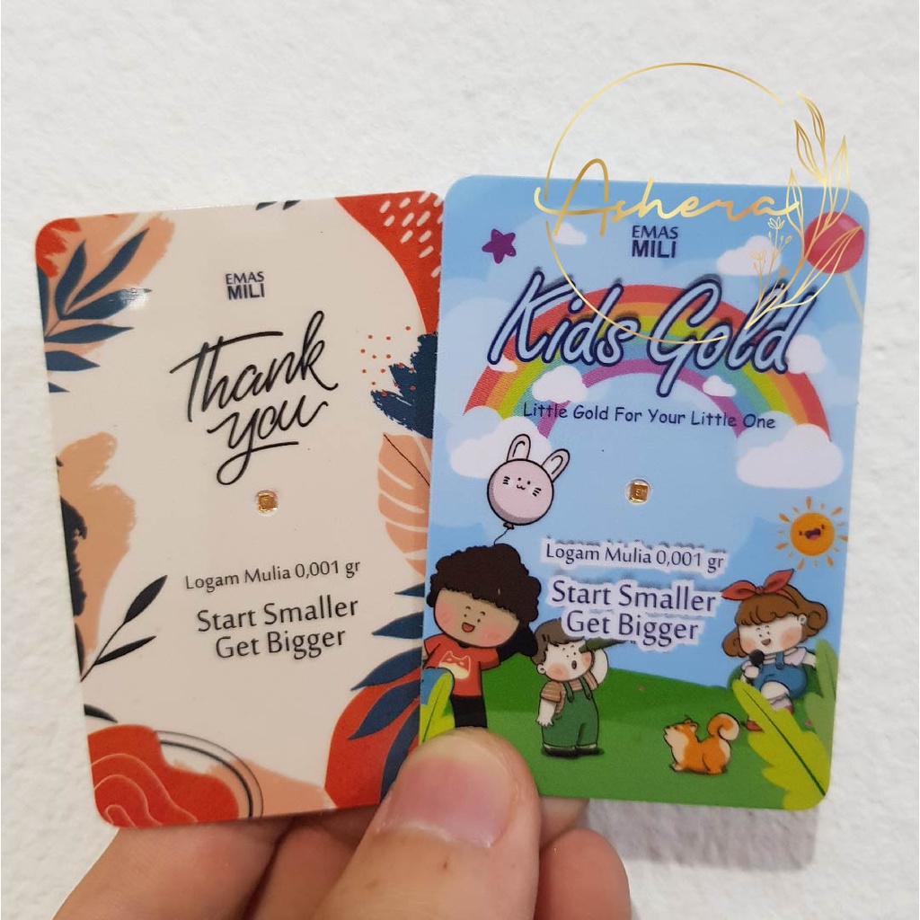AsheraGold Emas Mili LM Kids Gold Thank You 0,001 0,005 0,01 gram Emas Mini Series Logam Mulia