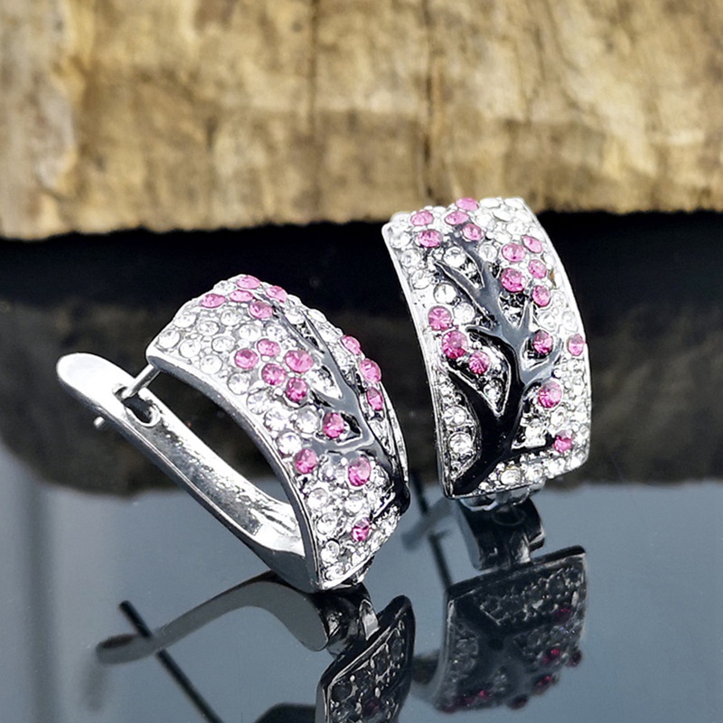 Anting Tusuk Sterling Silver 925 Desain Bunga Enamel Hias Cubic Zircon Handmade Untuk Wanita