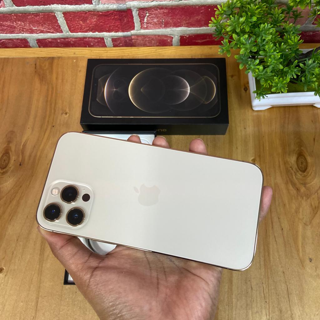 iPhone 12 Pro max 128GB Gold Super Mulus Full Original ex Resmi