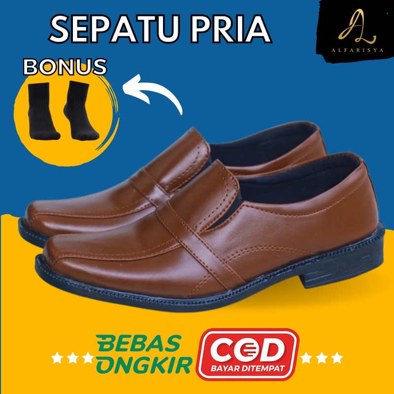 Sepatu Pantofel Pria Fantofel Pentopel Vantopel Kerja Kuliah Kondangan Kulit Asli Casual Original Uk