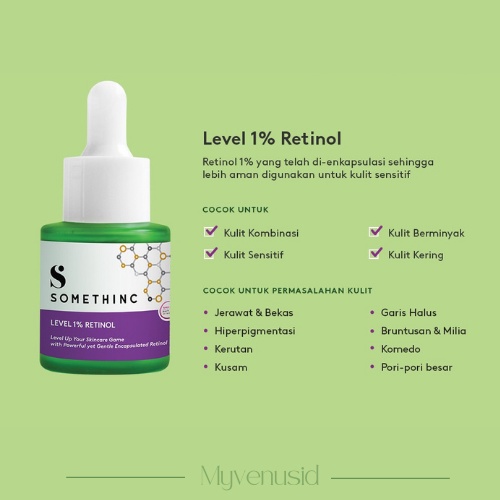 [DISKON!] Somethinc Level 1% Retinol Serum 20ml - Original 100%