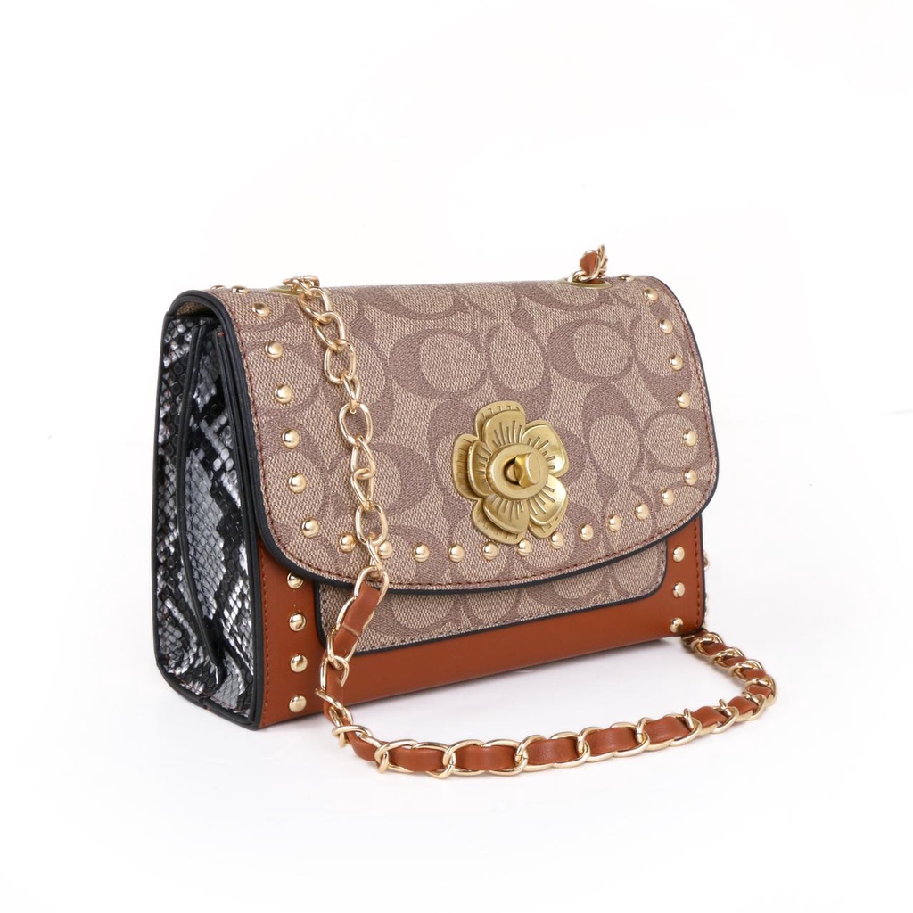 WOMEN SLING BAG SHOULDER SNAKE LEATHER 8001