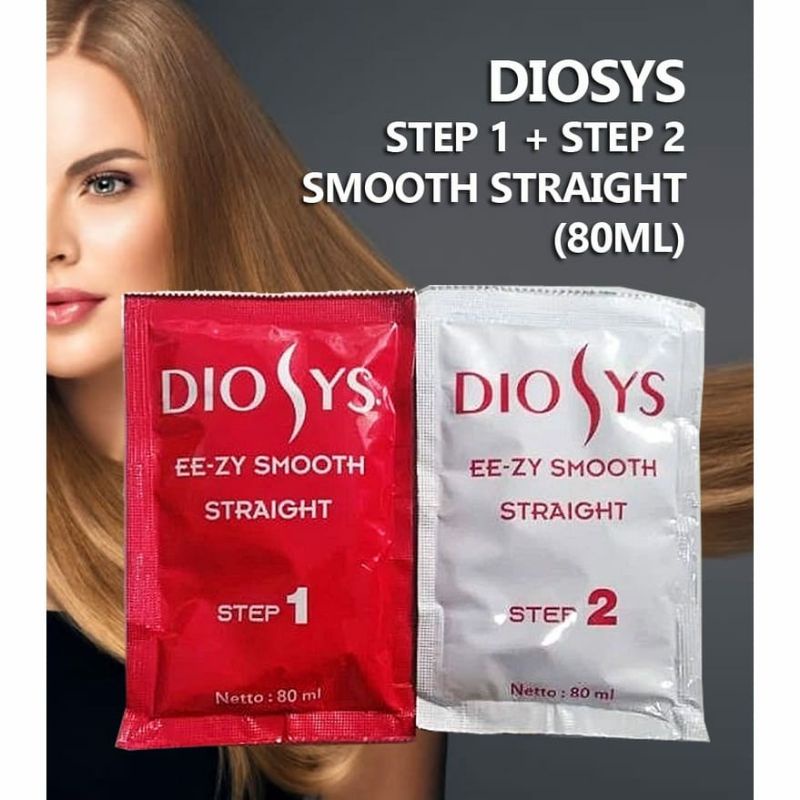 DIOSYS MINI EE-ZY SMOOTH STRAIGHTENING SET | Pelurus Rambut Step 1 + Step 2 (2x80mL)