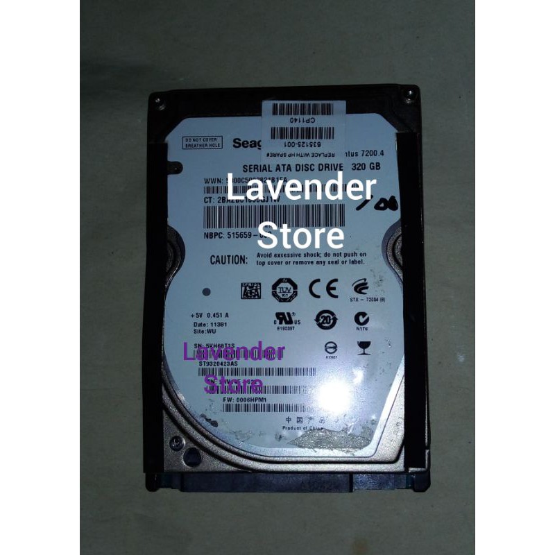 Hard disk HDD Laptop SATA 320 GB 2 5 inchi Rusak