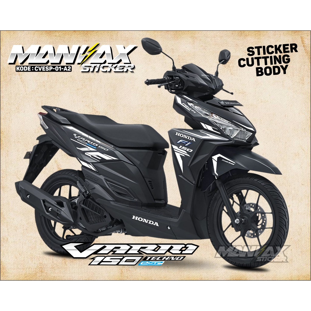 Jual Cutting Stiker Vario 150 CBS ISS Putih - Sticker Honda Vario ESP