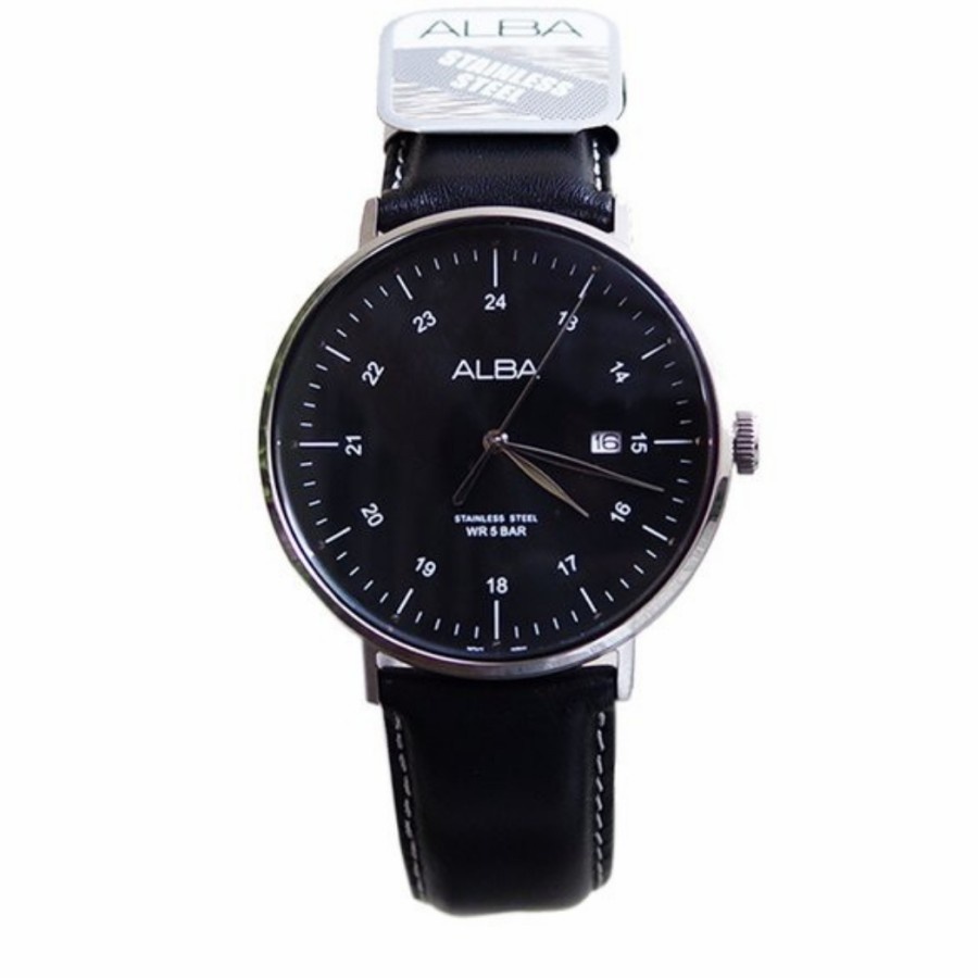 jam tangan pria alba prestige quartz leather AS9G03