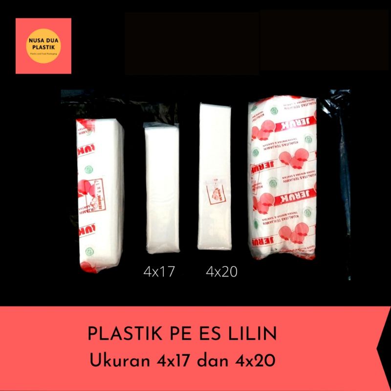 Plastik PE 4x17 dan 4x20 Plastik Es Lilin Es mambo Plastik Sambal