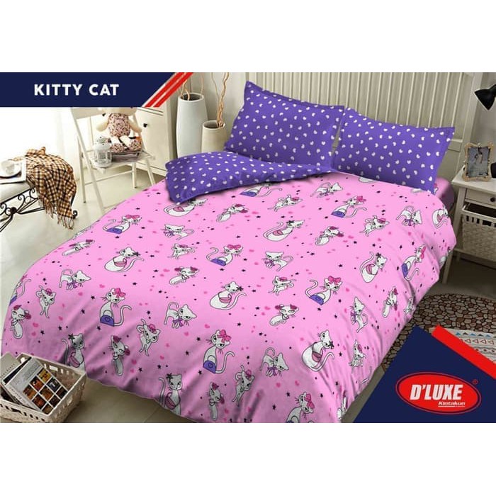 READY BEDCOVER D'LUXE KINTAKUN UKURAN 120 X 200 - KITTY CAT