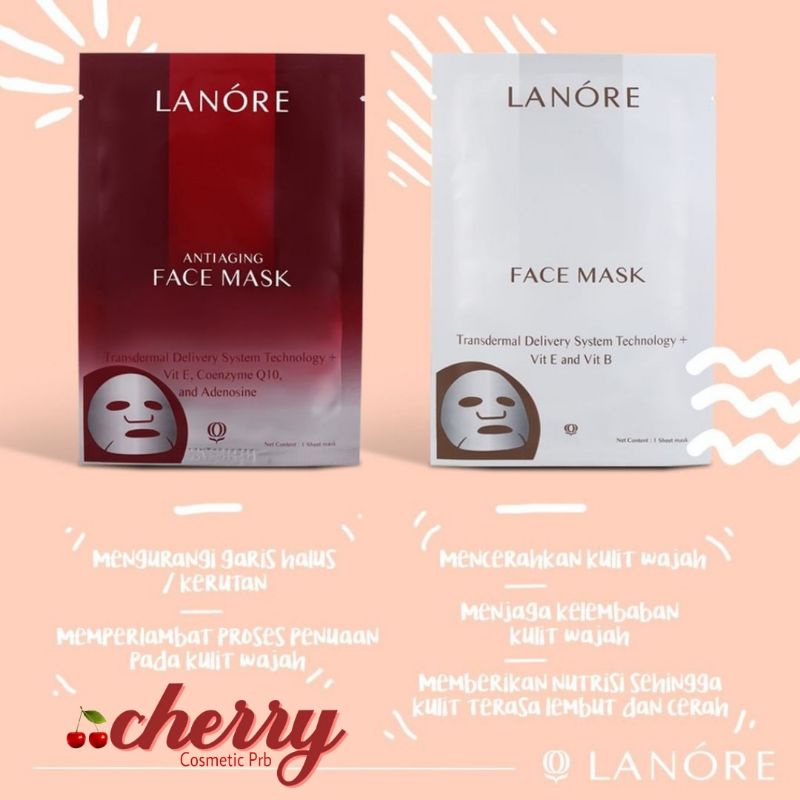 LANORE FACE MASK ANTIAGING & LANORE FACE MASK WHITENING