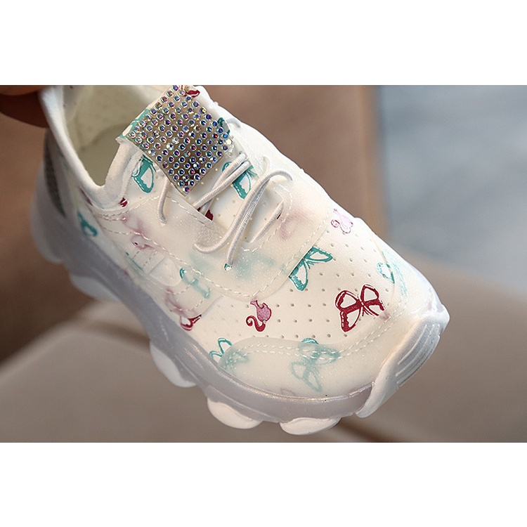 CHUBBI 4 Sepatu Sneaker Anak Perempuan Lampu LED Import