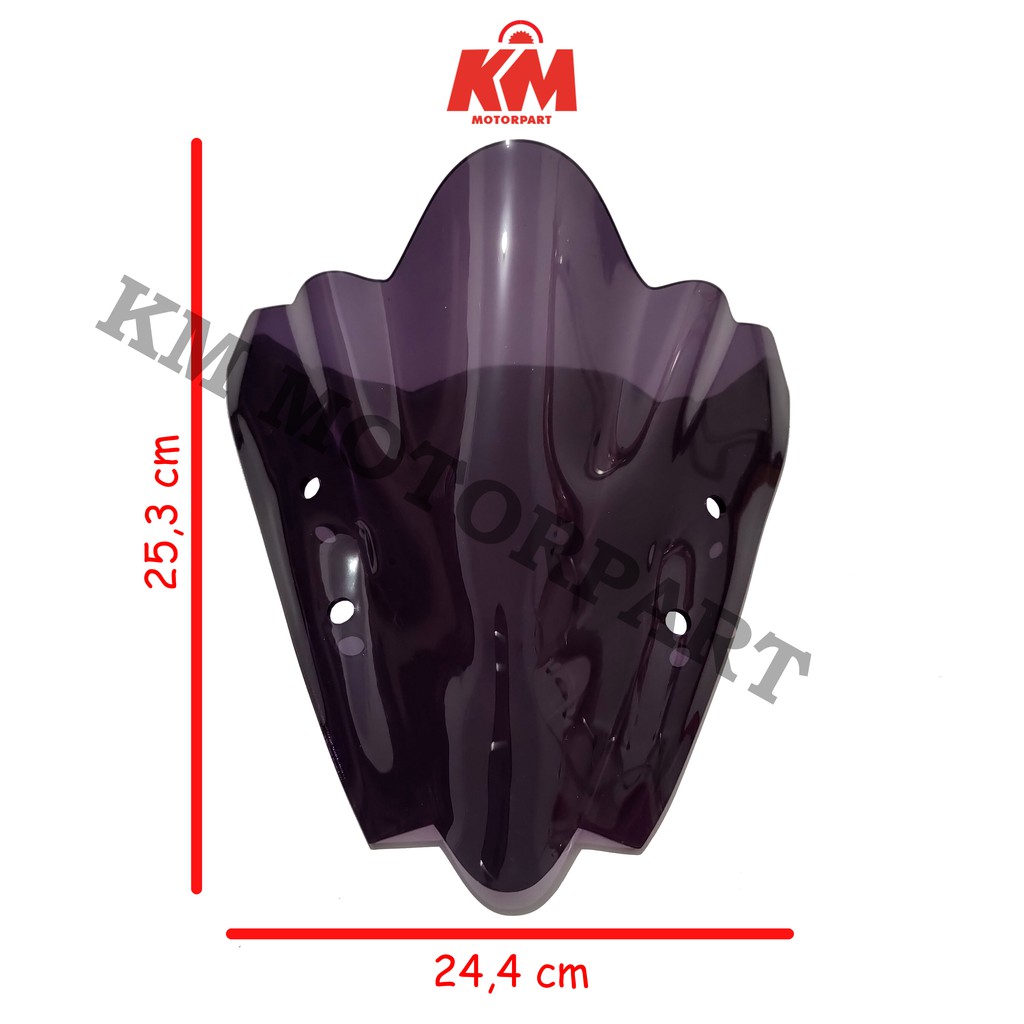 Visor Windshield Aerox 155 Black Model Terbaru dan Bening Tebal 3 mm Bahan Mika Akrilik