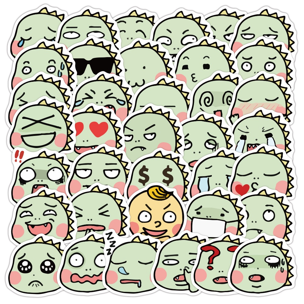 Dinosaurus kecil stiker lucu kartun ekspresi epoxy ponsel case pvc bahan dekoratif anak-anak hadiah