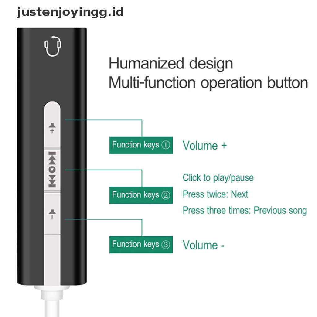 // justenjoyingg.id // 1Pc USB To 3.5 mm stereo jack headset audio adapter cable external sound card ~