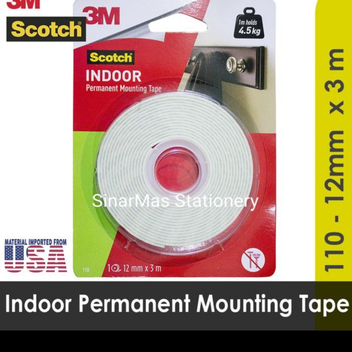 

Produk Unggulan 3M Double Side Spon Tape -3M Scotch Indoor Mounting Tape 12 Mm X 3 M Terbatas