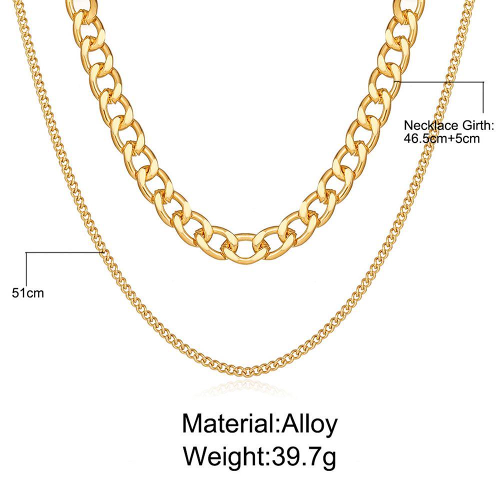 Nanas Multilayer Kalung Wanita Chunky Golden Coin Chain Choker